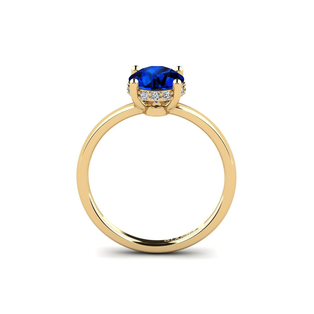Safiro (Creado en Laboratorio) Anillo de compromiso Vennis
