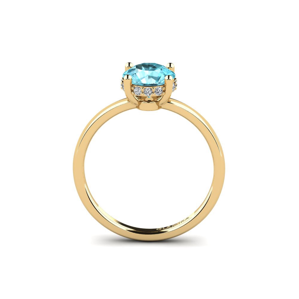 Blue Zircon Engagement Ring Vennis
