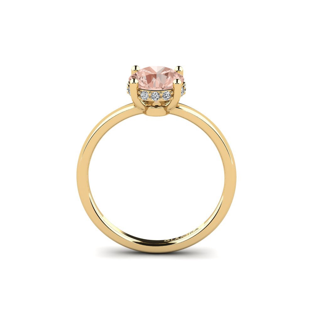 14ct Yellow Gold Morganite Engagement Ring Vennis