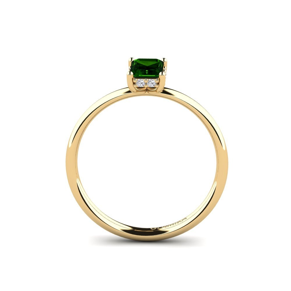14ct Yellow Gold Green Tourmaline Engagement Ring Wulden