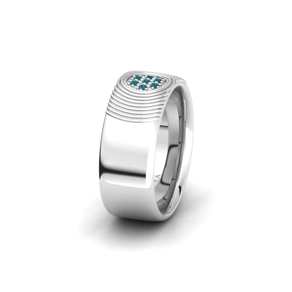 Blue Diamond Women's Wedding Ring Captivating Moment 8 mm