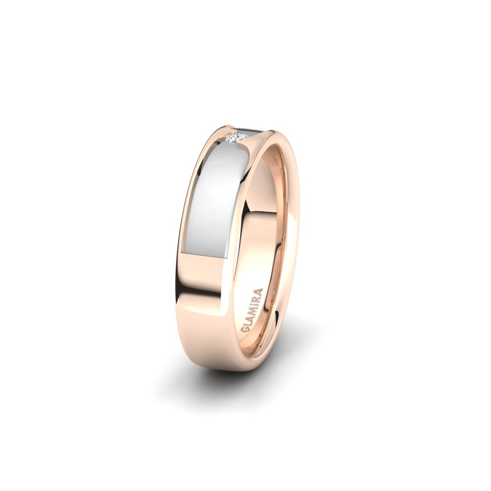 Or Rose & Blanc 585 Diamant Alliance pour femme Captivating Unity 5 mm