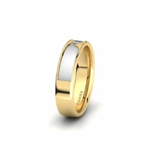 Nhẫn Nữ Captivating Unity 5 mm Vàng Vàng-Trắng 585 & Đá Zirconia