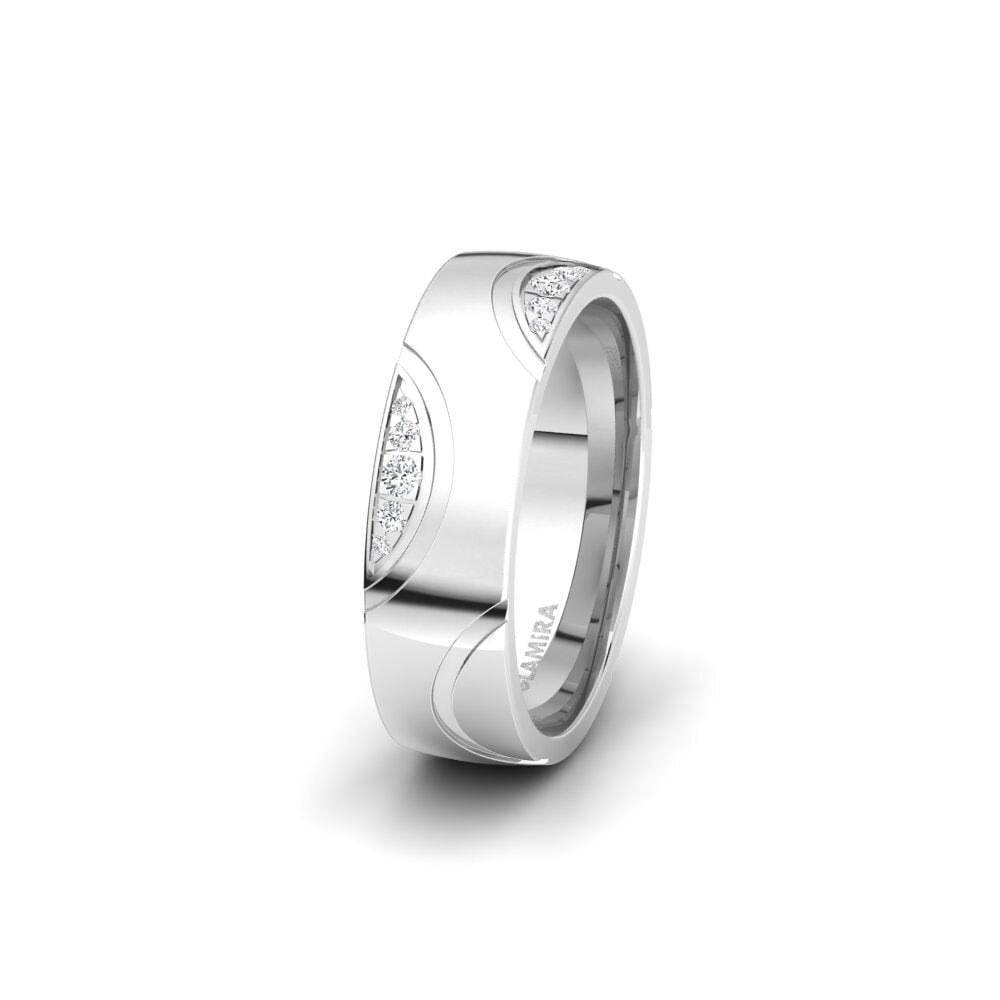 White sapphire Women's Wedding Ring Glamorous Duty 6 mm