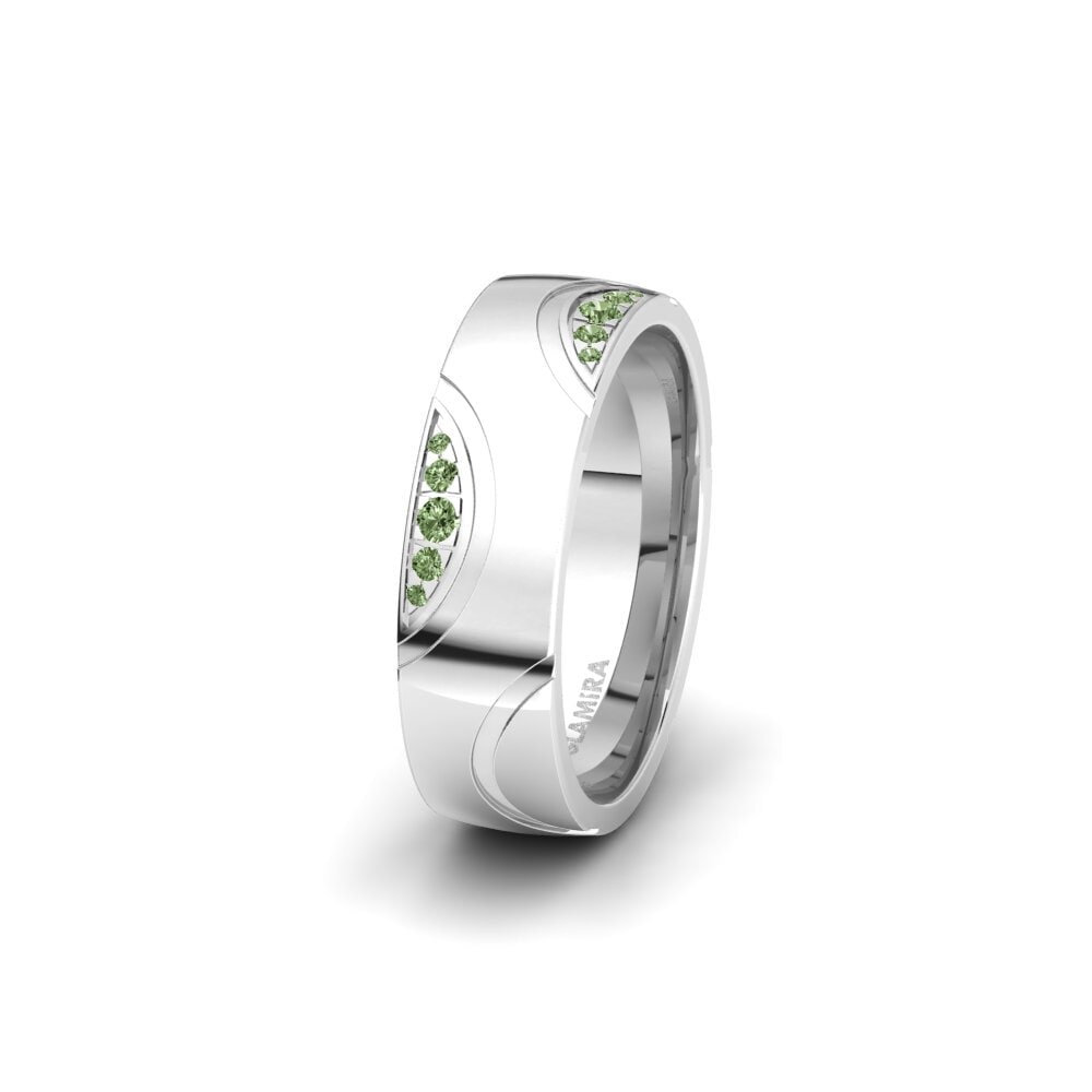 Green Diamond Women's Wedding Ring Glamorous Duty 6 mm