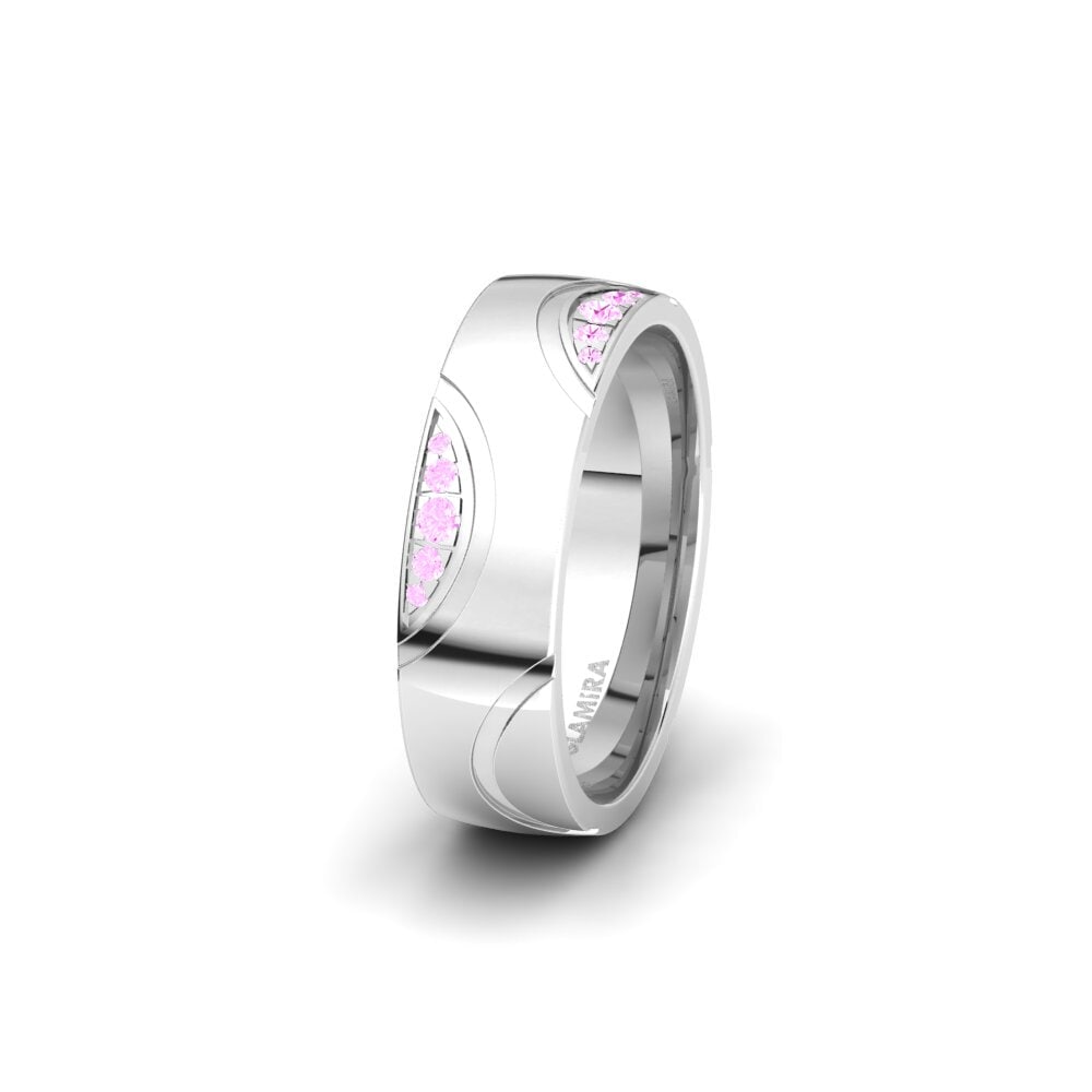 Zafiro Rosado Anillo Boda Mujer Glamorous Duty 6 mm