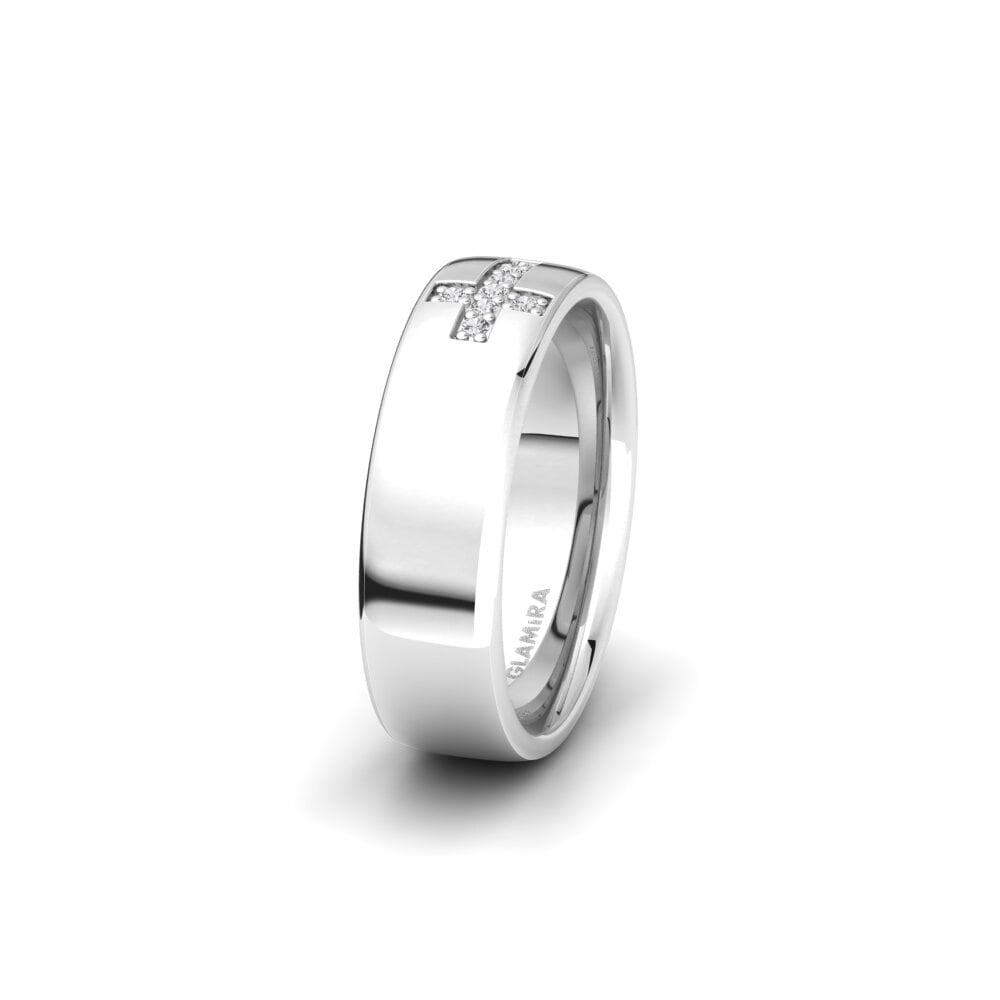 Saphir Blanc Alliance pour femme Glamorous Logic 6 mm