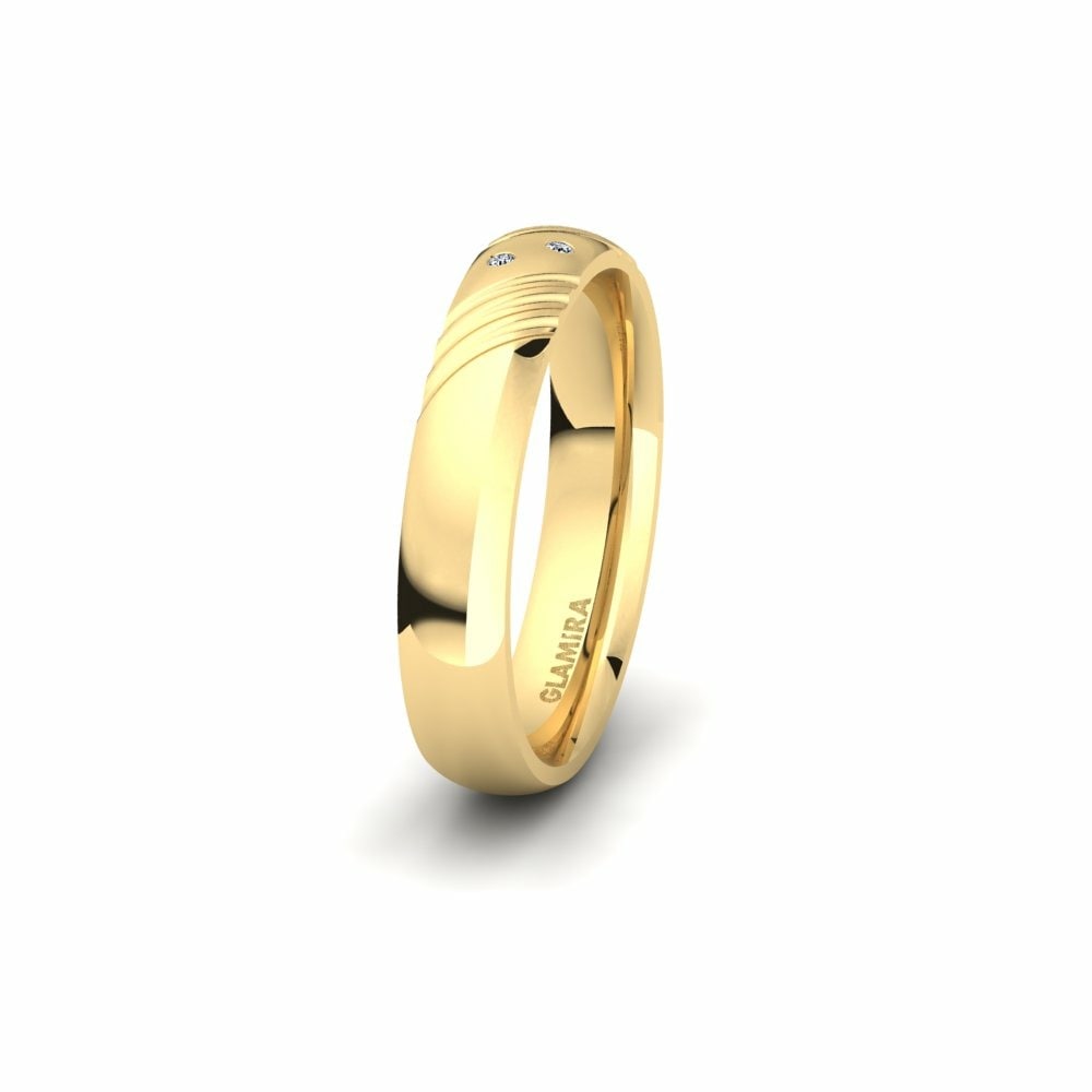 Memoire Women’s Wedding Rings Women's Glamorous Mind 4 mm 585 Yellow Gold Zirconia