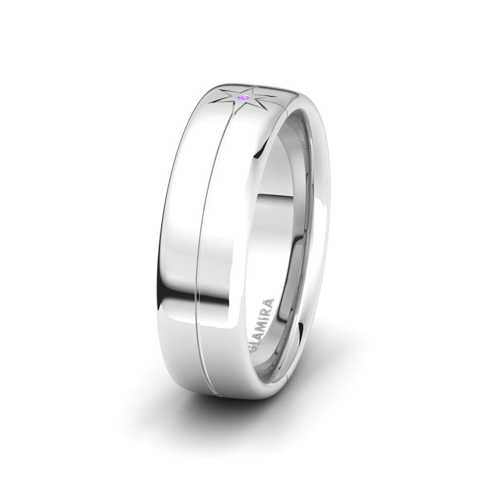 Amethyst Women's Wedding Ring Glamorous Road 6 mm