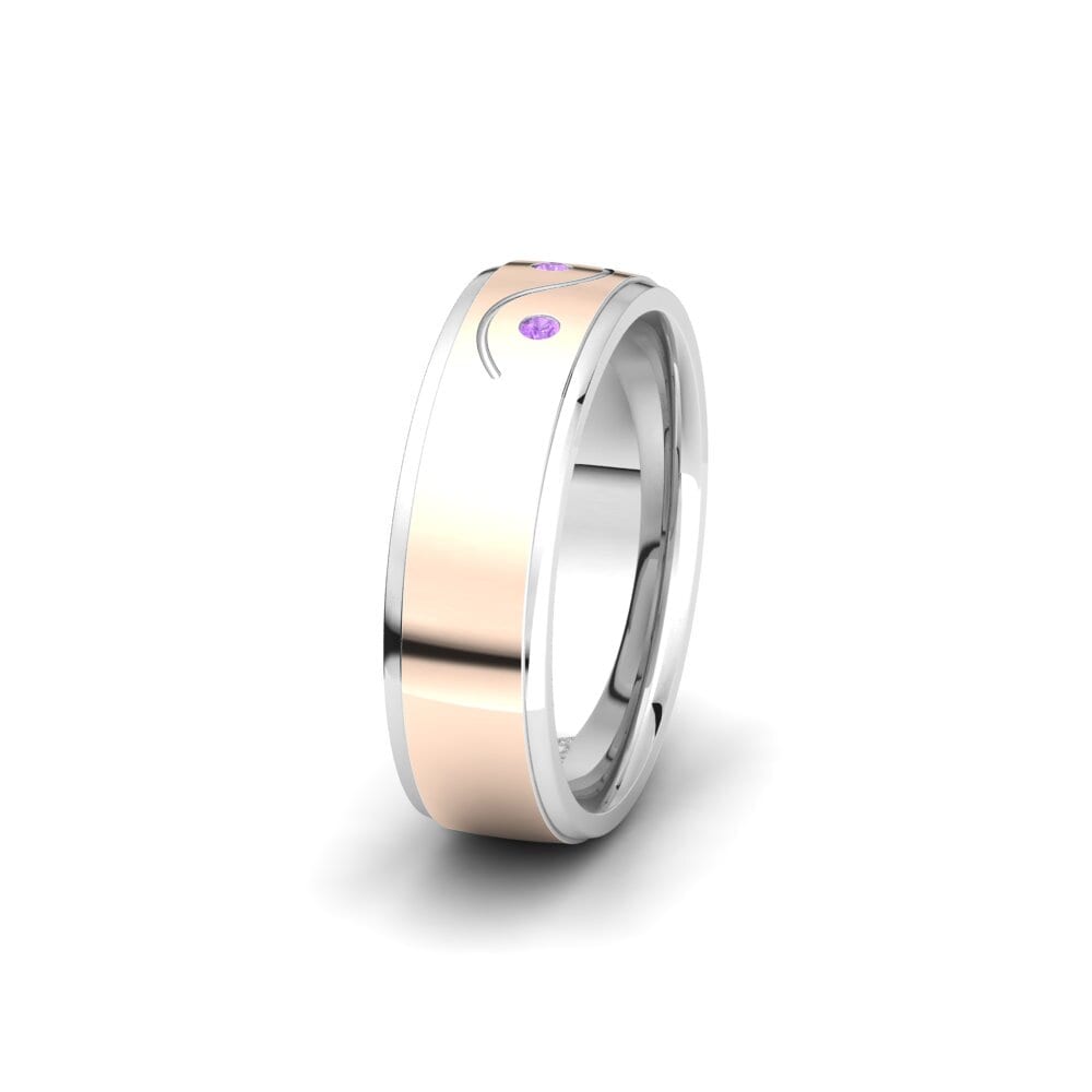 Amethyst Women's Wedding Ring Glamorous Shade 6 mm