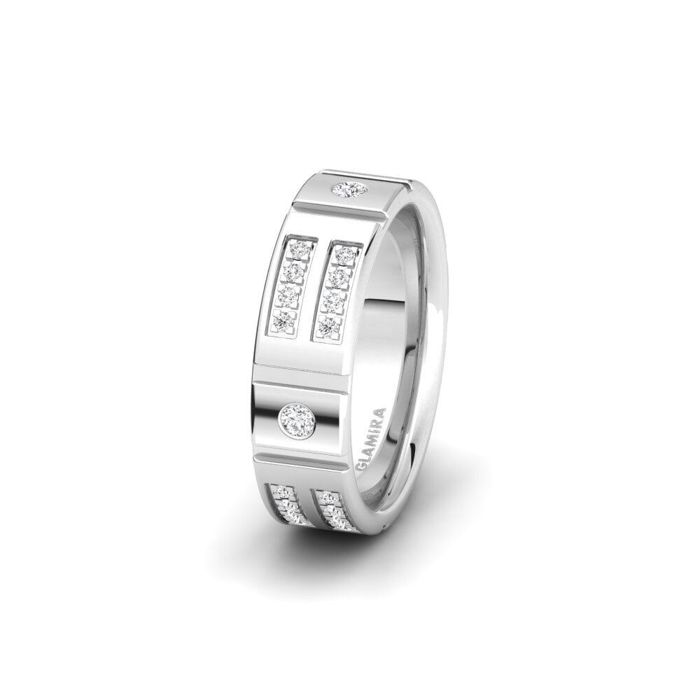 White sapphire Women's Wedding Ring Glamorous Step 6 mm