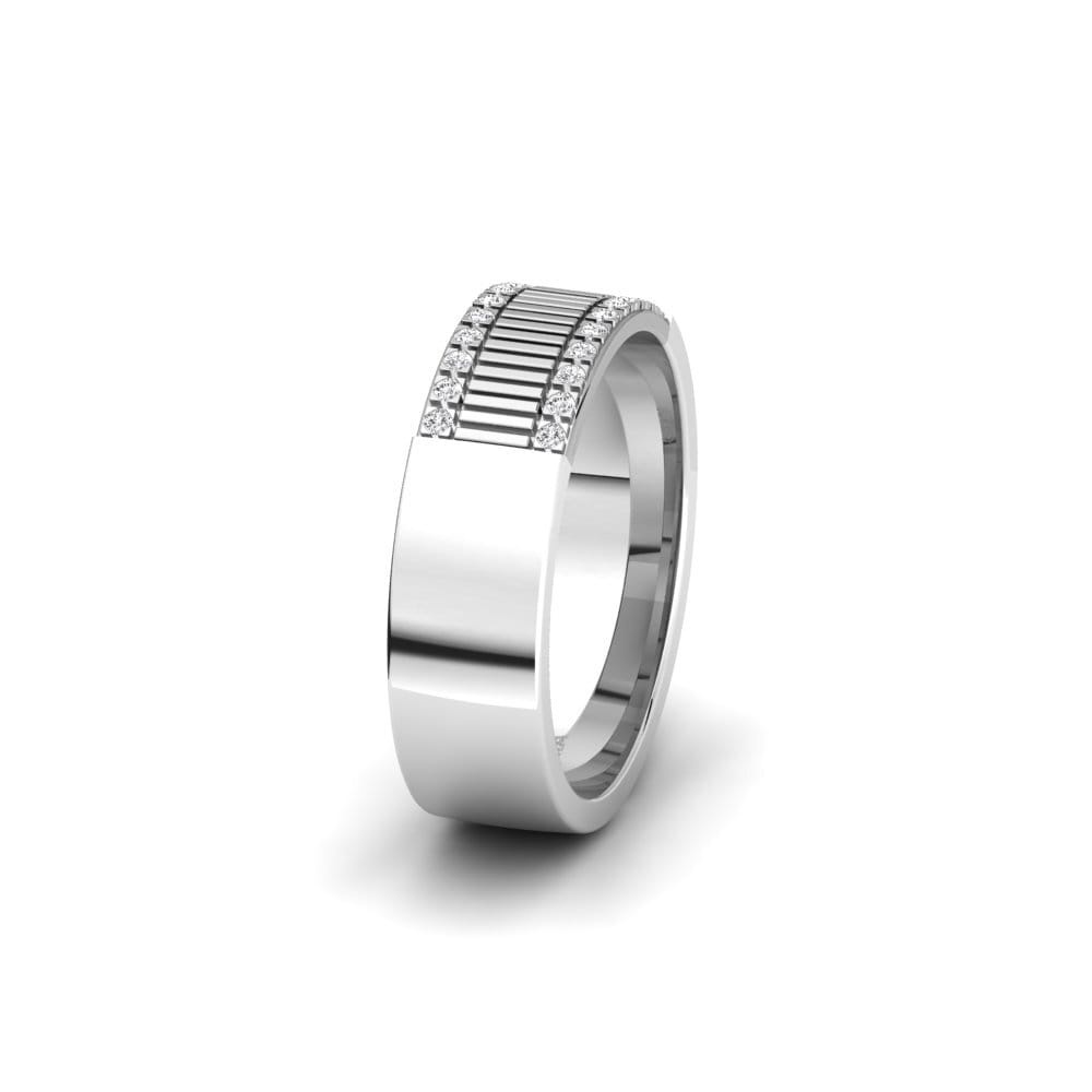 White sapphire Women's Wedding Ring Pretty Moon 6 mm