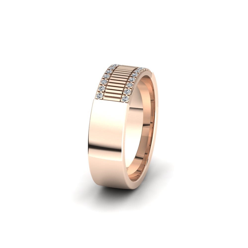 14k 玫瑰金 女士结婚戒指 Pretty Moon 6 mm