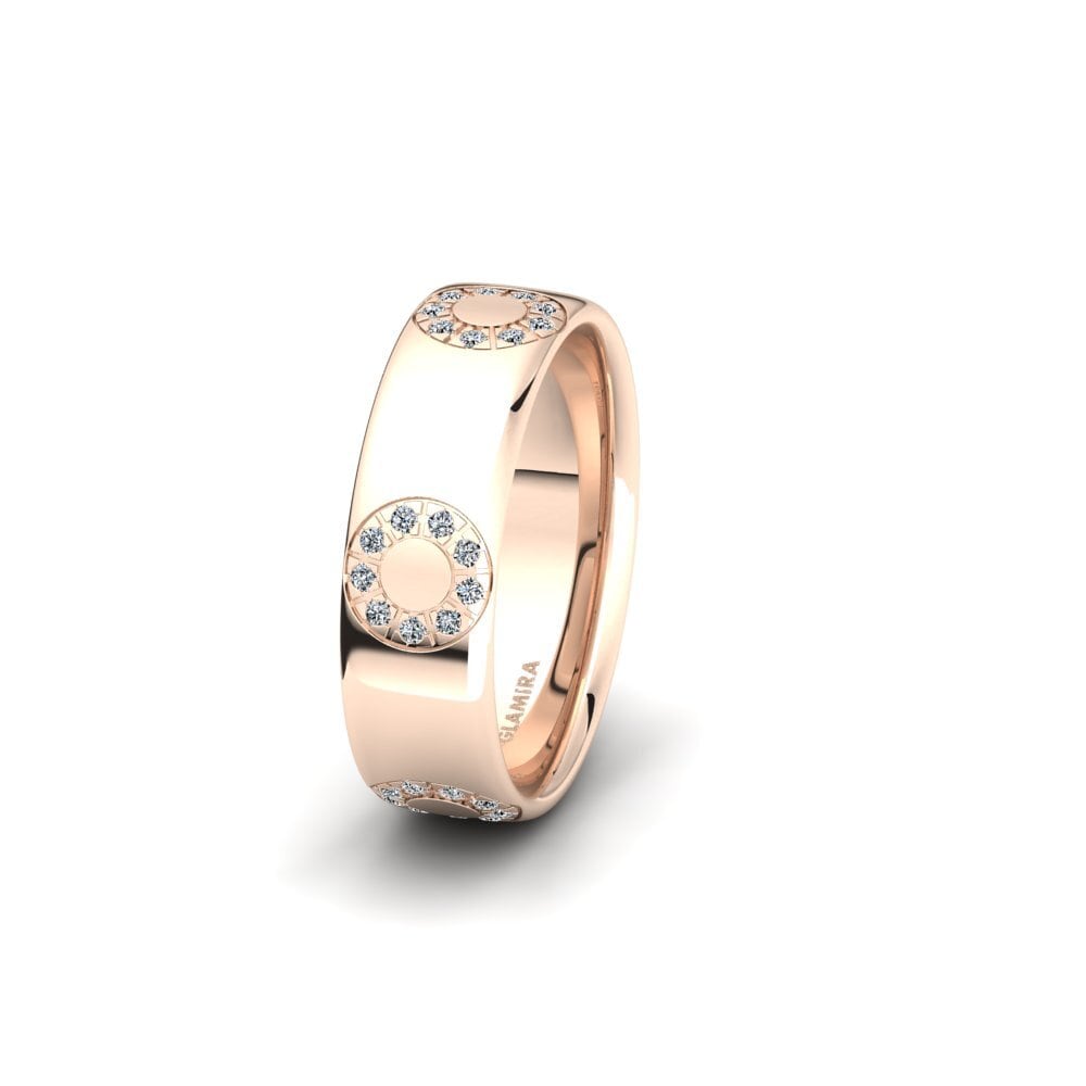 14k 玫瑰金 女士结婚戒指 Spectacular Destiny 6 mm