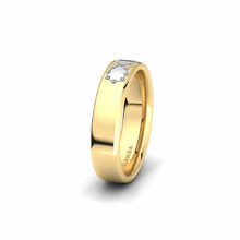 Nhẫn Nữ Spectacular Line 5 mm Vàng Vàng-Trắng 585 & Đá Zirconia