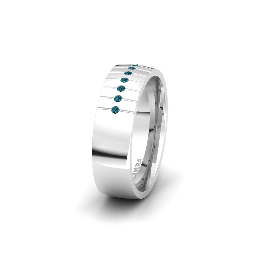Diamant Bleu Alliance pour femme Winsome Charm 6 mm