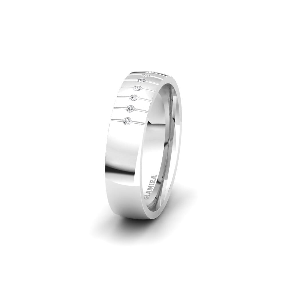 Saphir Blanc Alliance pour femme Winsome Charm 5 mm
