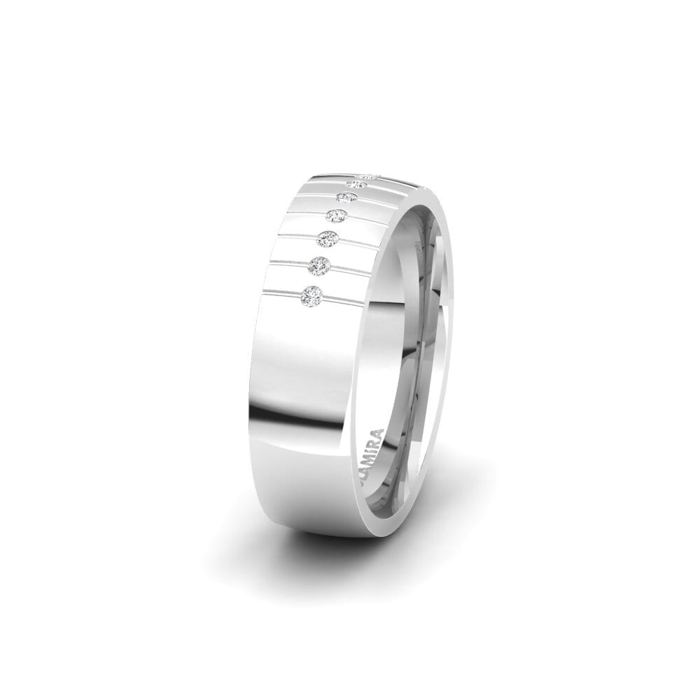 Saphir Blanc Alliance pour femme Winsome Charm 6 mm