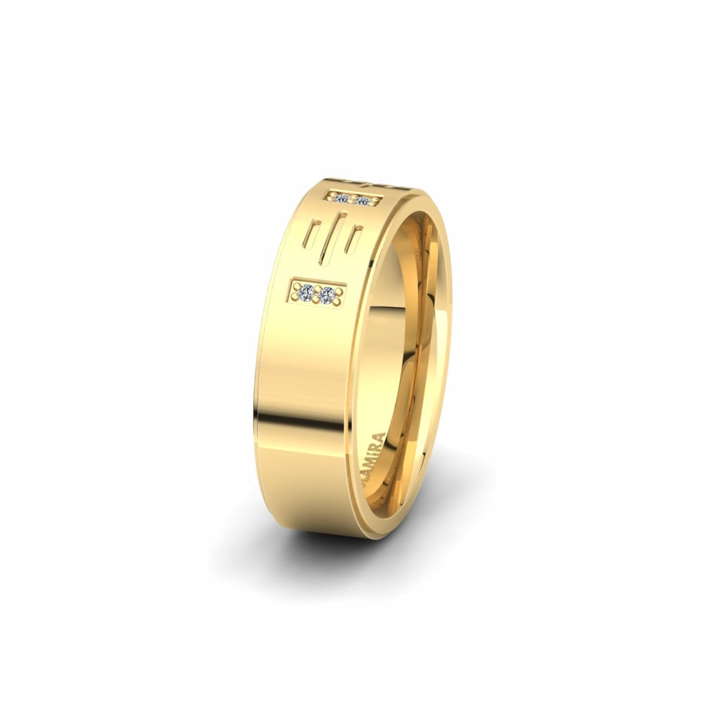 Women's Ring Spectacular Bond 6 mm 585 Yellow Gold & Zirconia