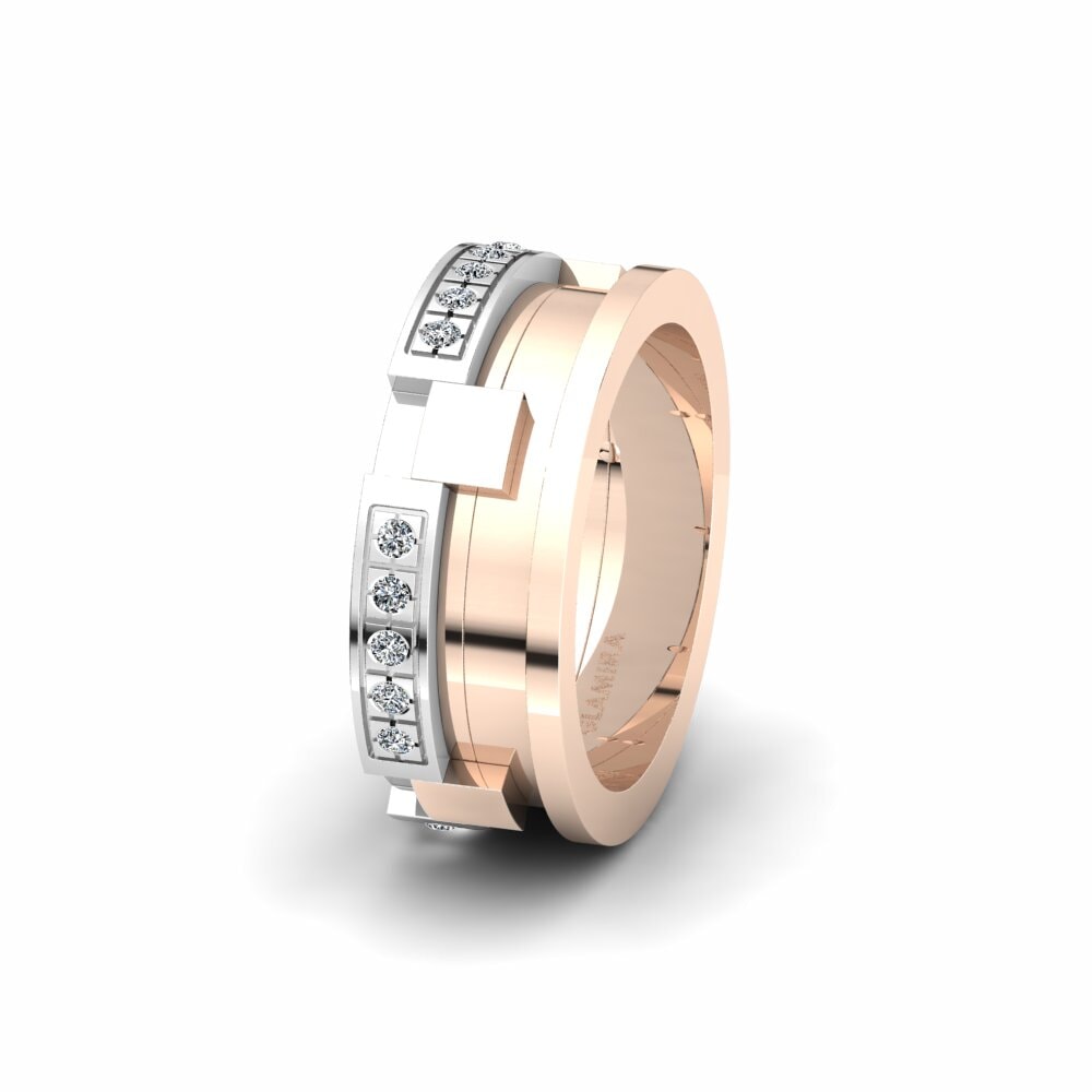 9k Rose & White Gold Women's Wedding Ring Spectacular Stream