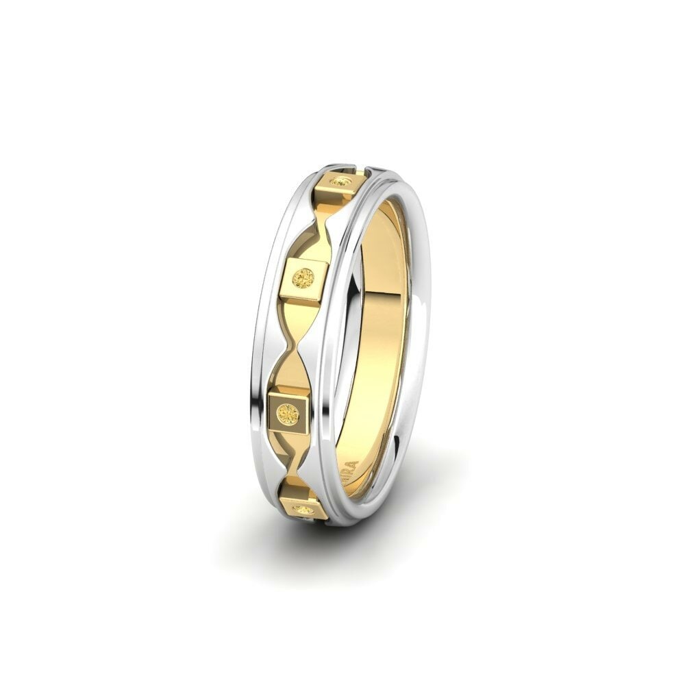 Diamant Jaune Alliance pour femme Glamorous Image 5 mm