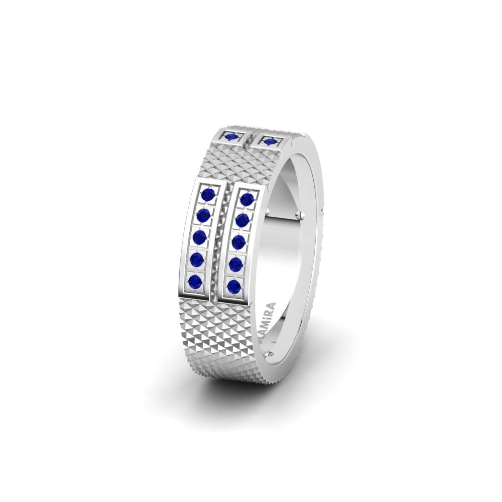 950 Platinum Sapphire Women's Wedding Ring Glamorous Passage 6 mm