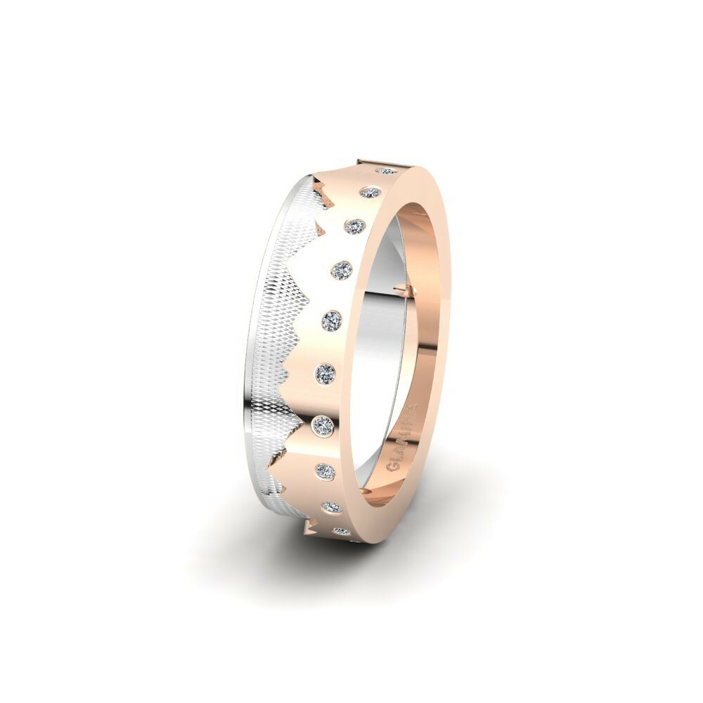 Anillo Boda Mujer Glamorous Route 6 mm 18k Oro Rosa/Blanco