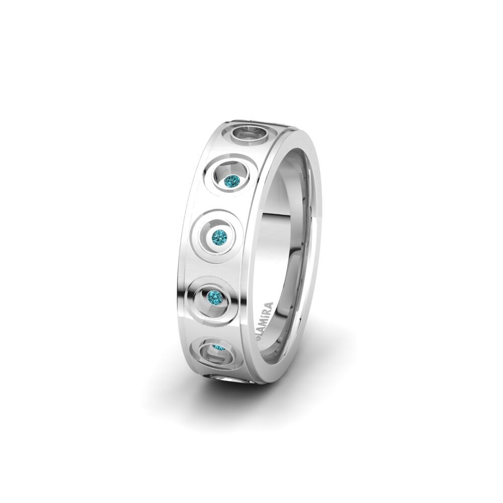 Blue Diamond Women's Wedding Ring Spectacular Moment 6 mm