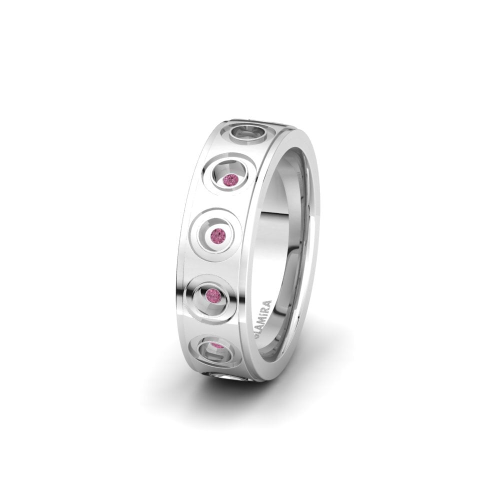 Rhodolite Garnet Women's Wedding Ring Spectacular Moment 6 mm