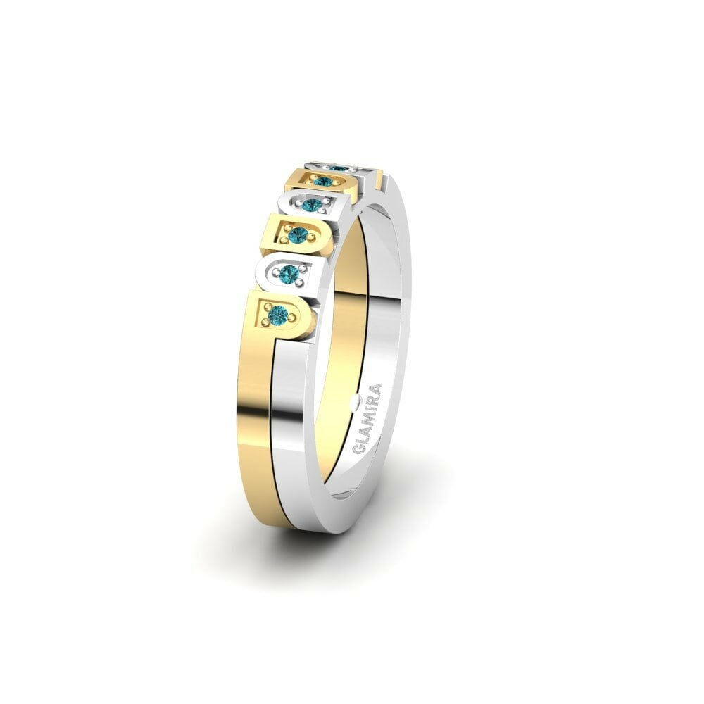 Diamant Bleu Alliance pour femme Spectacular Sign 4 mm