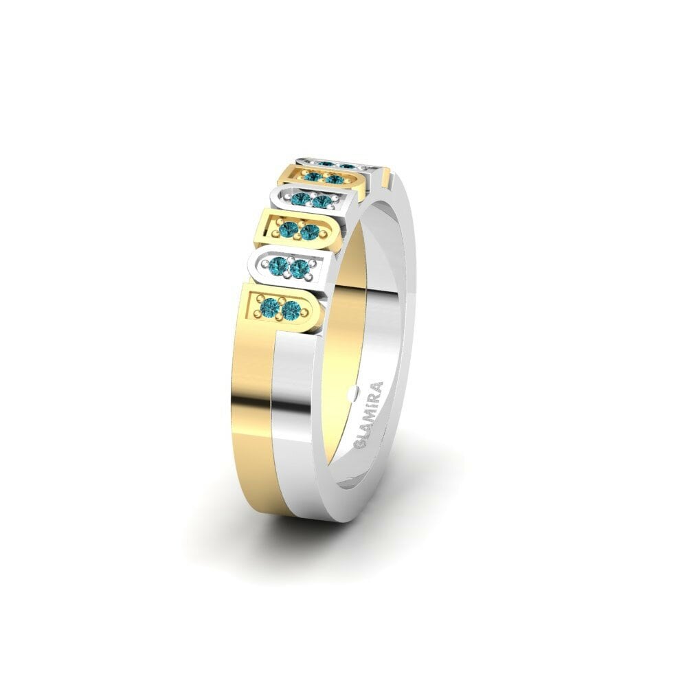 Diamant Bleu Alliance pour femme Spectacular Sign 5 mm