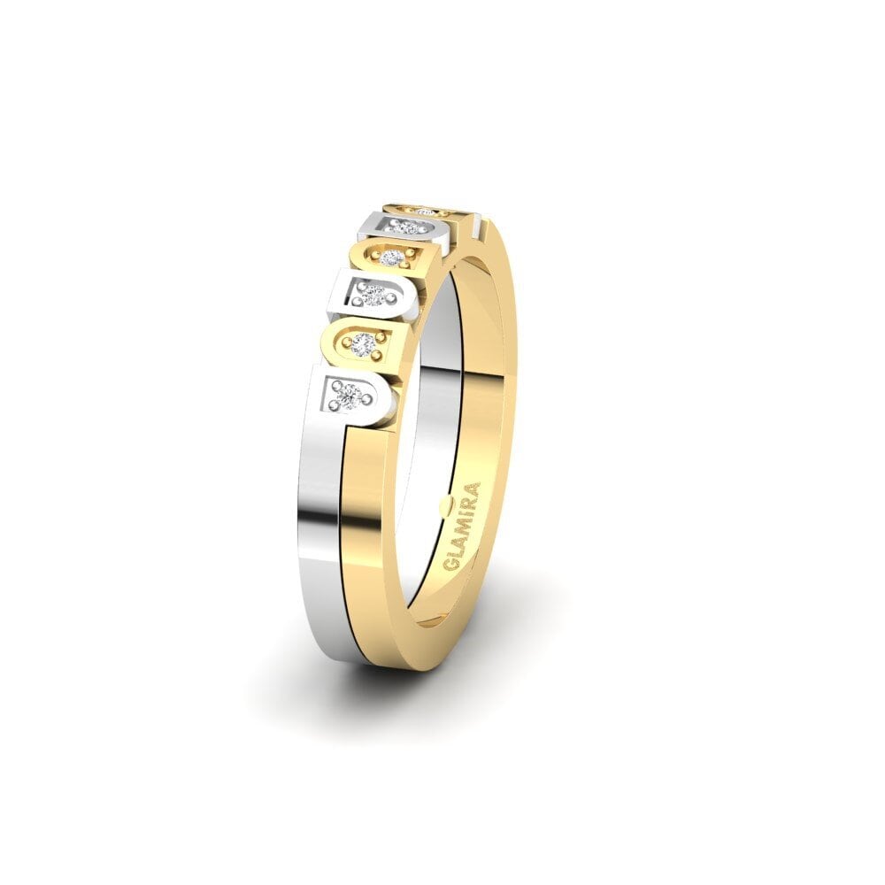 Weiß & Gelbgold 750 Weißer Saphir Damen trauring Spectacular Sign 4 mm