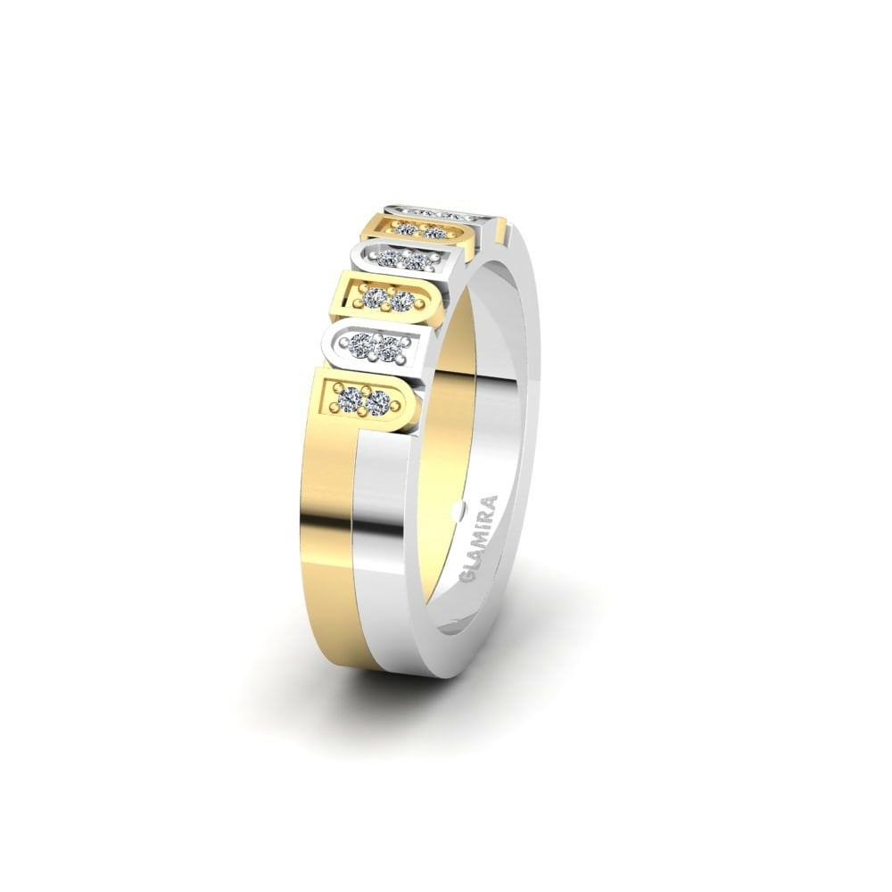 Exclusive Women’s Wedding Rings Women's Spectacular Sign 5 mm 585 Yellow & White Gold Zirconia