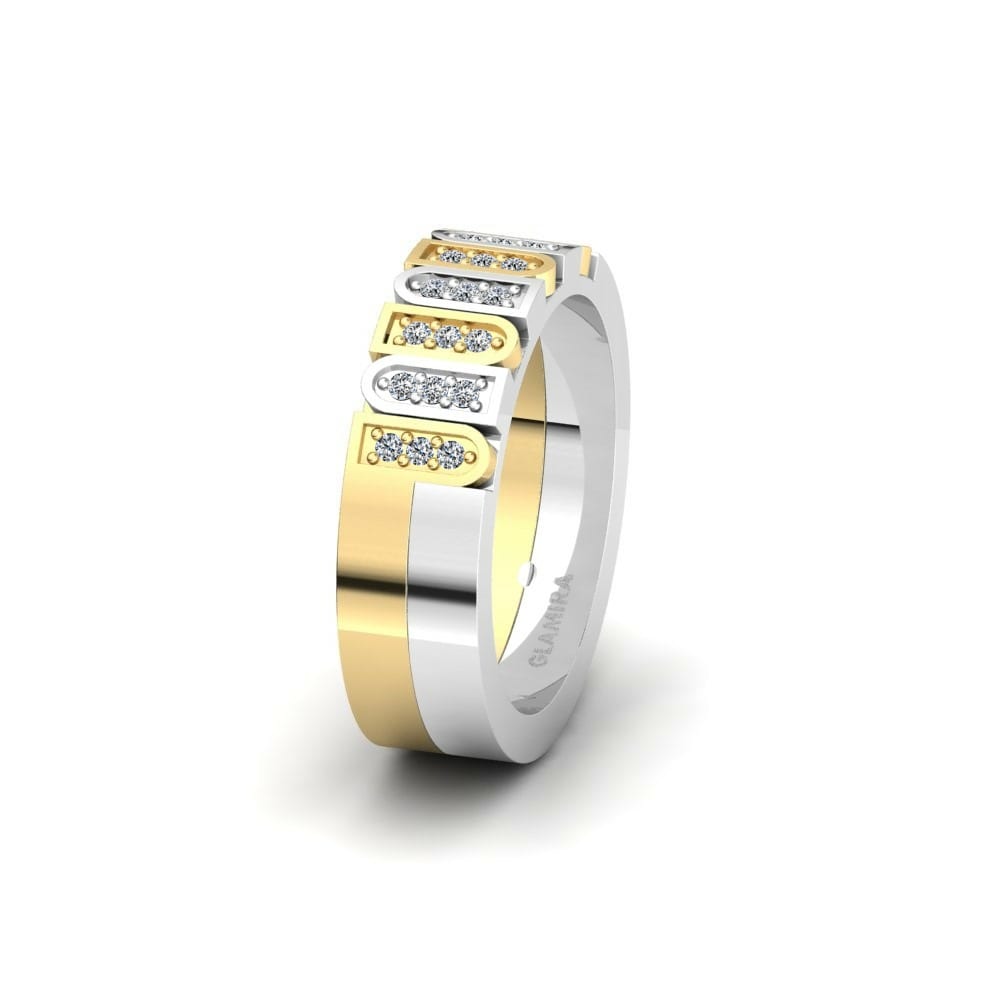 Exclusive Women’s Wedding Rings Women's Spectacular Sign 6 mm 585 Yellow & White Gold Zirconia