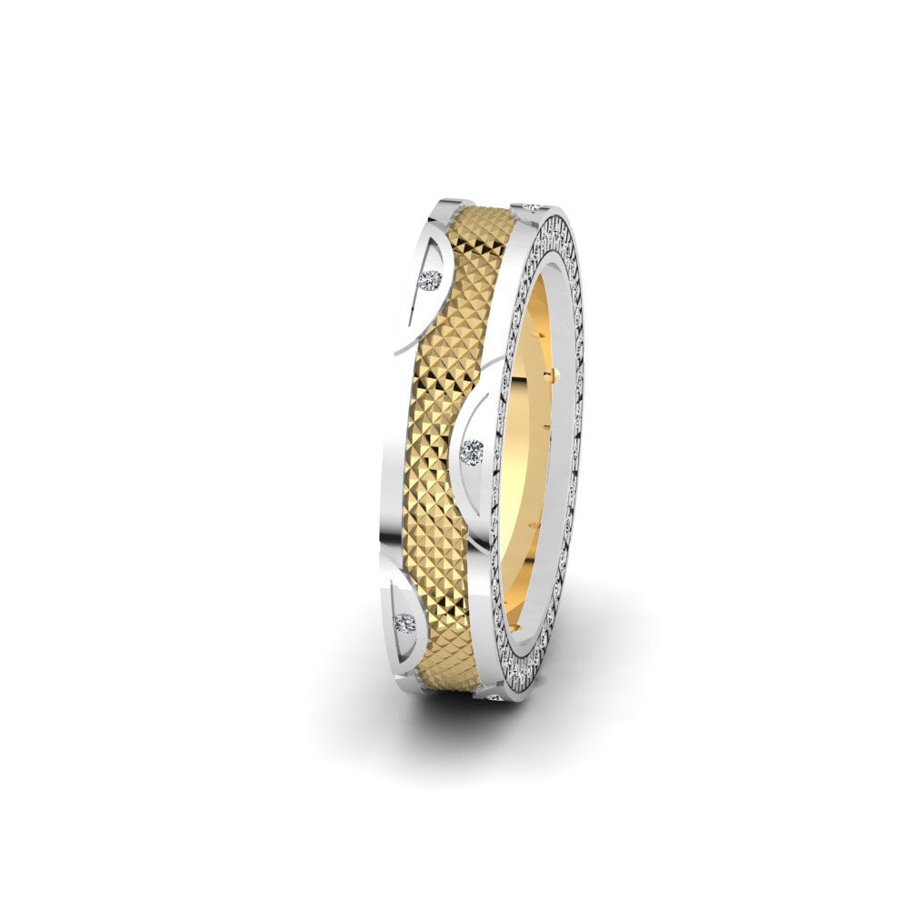 14K White & Yellow Gold Women's Ring Spectacular Vision 5 mm