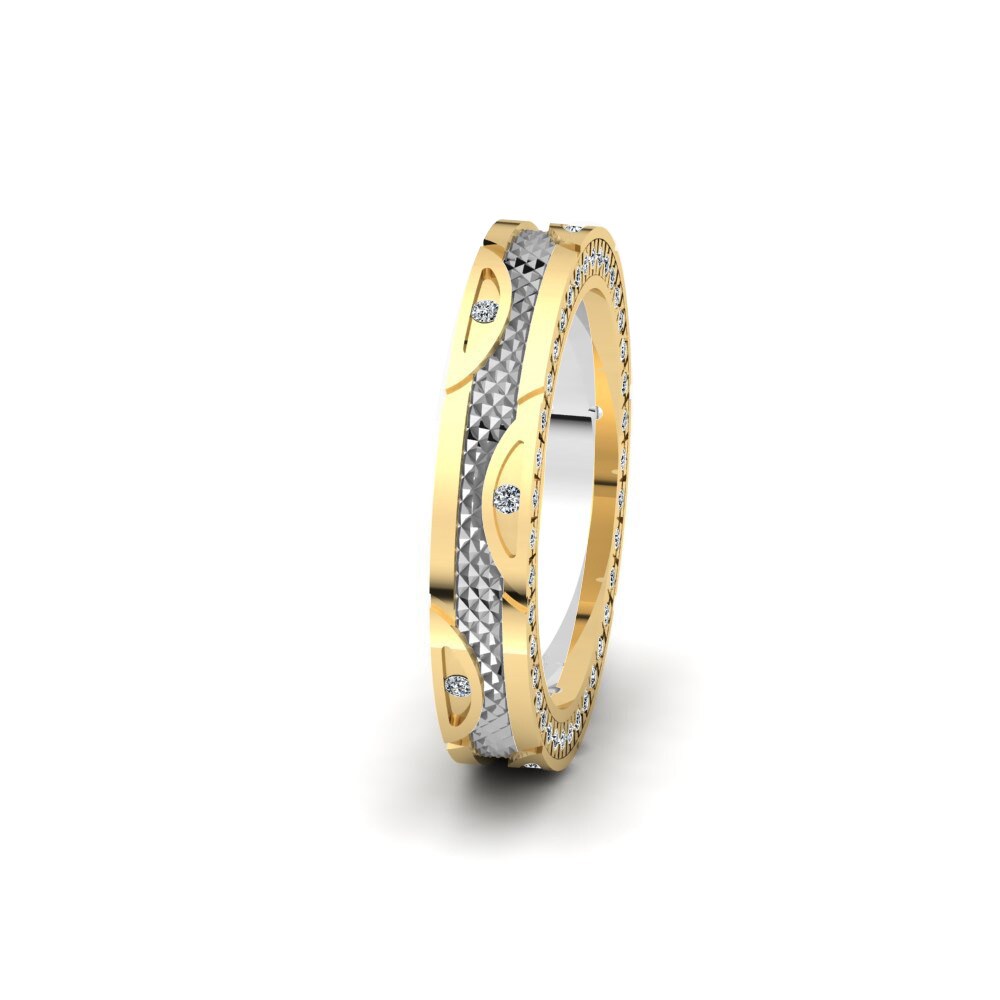 Exclusive Women’s Wedding Rings Women's Spectacular Vision 4 mm 585 Yellow & White Gold Zirconia