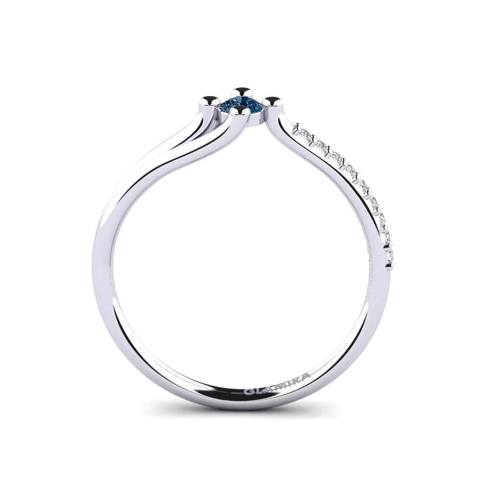 Diamante Azul Anel de Noivado Mocc