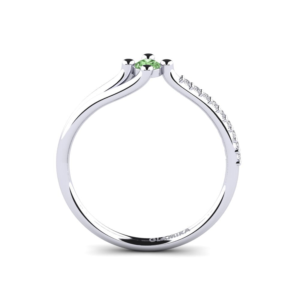 Diamante Verde Anel de Noivado Mocc