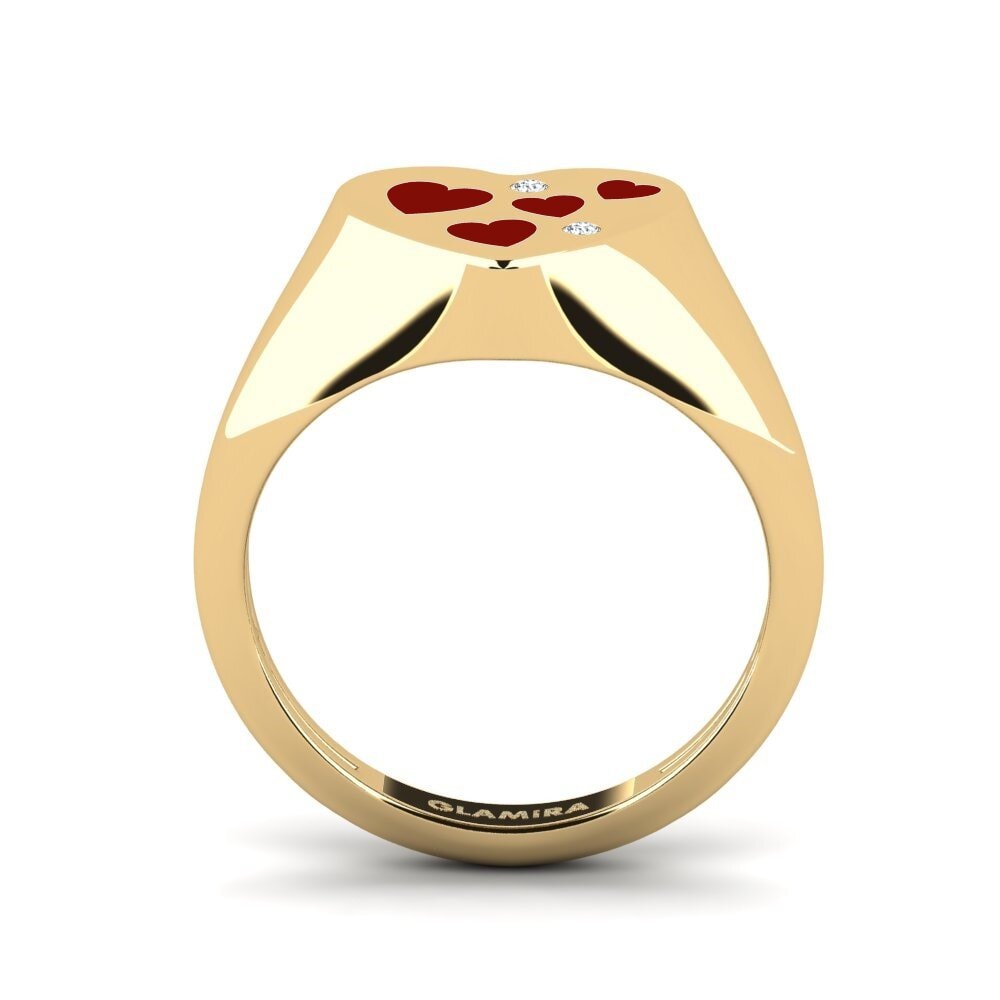 Gelbgold 585 Pinker Ring Hnin