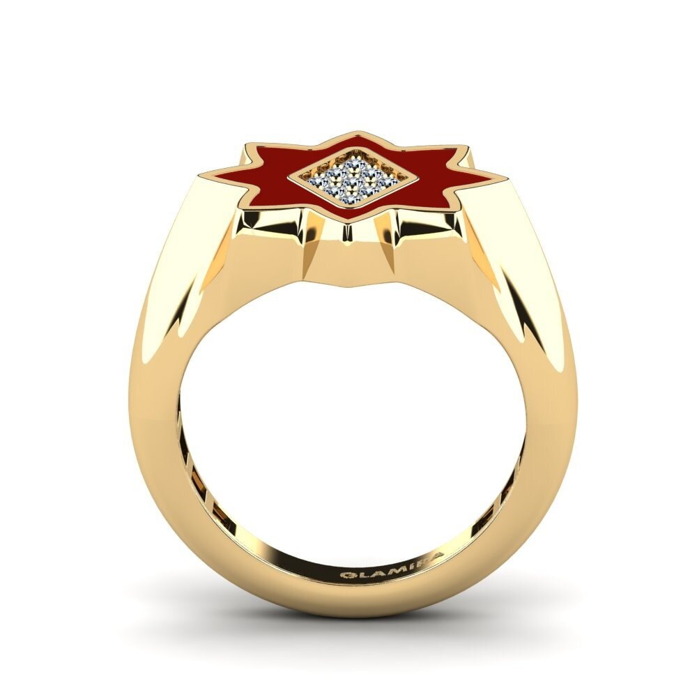 Gelbgold 585 Pinker Ring Memynni
