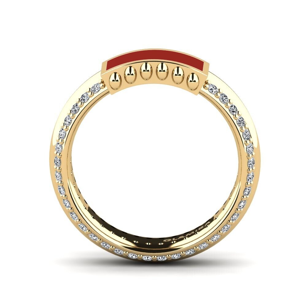 Gelbgold 585 Pinker Ring Prinseld