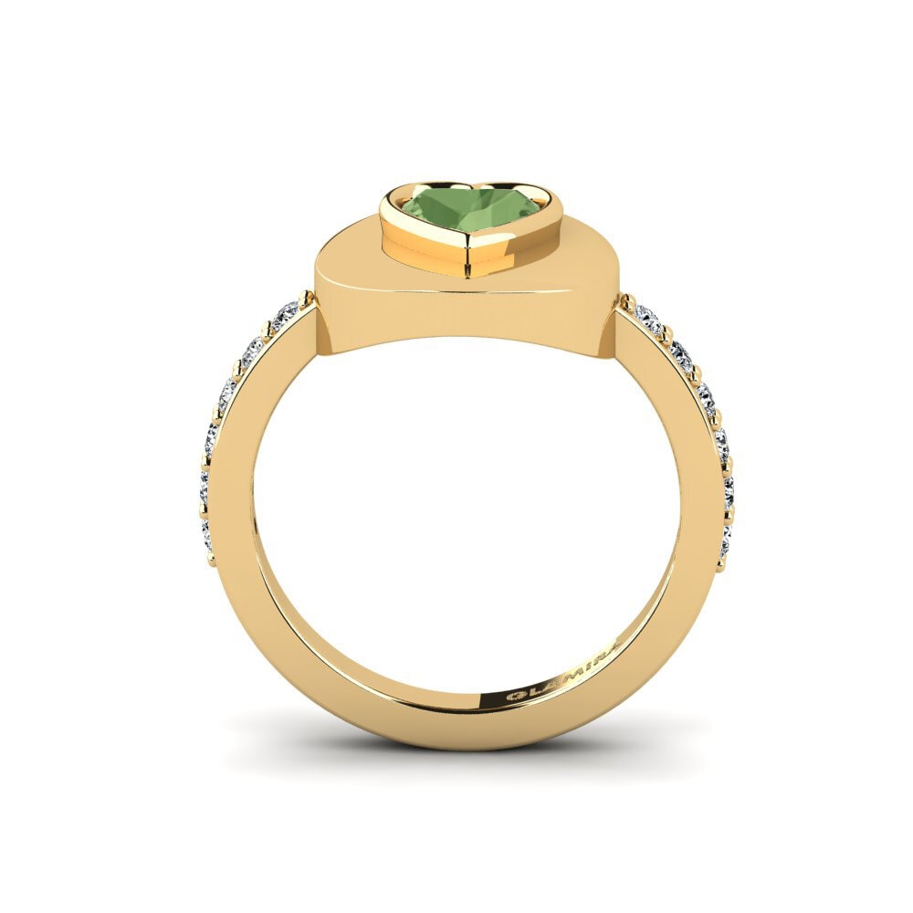 Corazón Zafiro Verde Anillo meñique Trakel