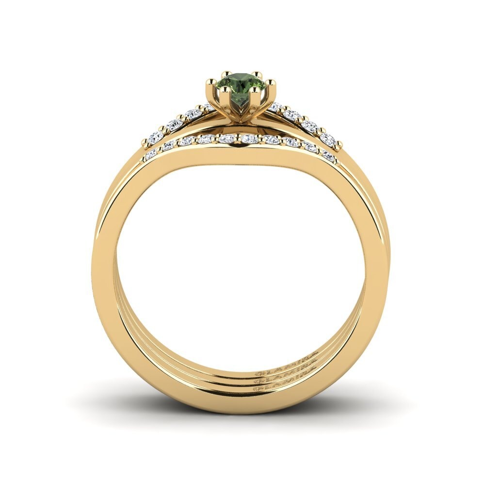 Green Sapphire Stackable Ring Doldun - SET