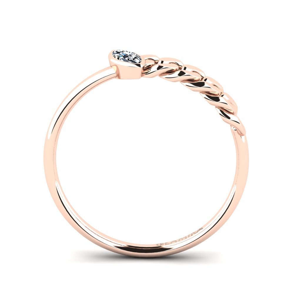 14K Rood Goud Zirkoon Stapelbare ring Zetes