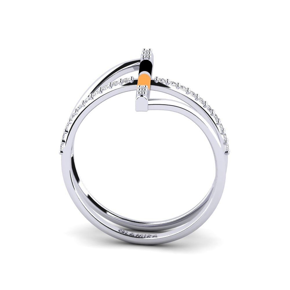 Weiß-Silber Ring Aegina