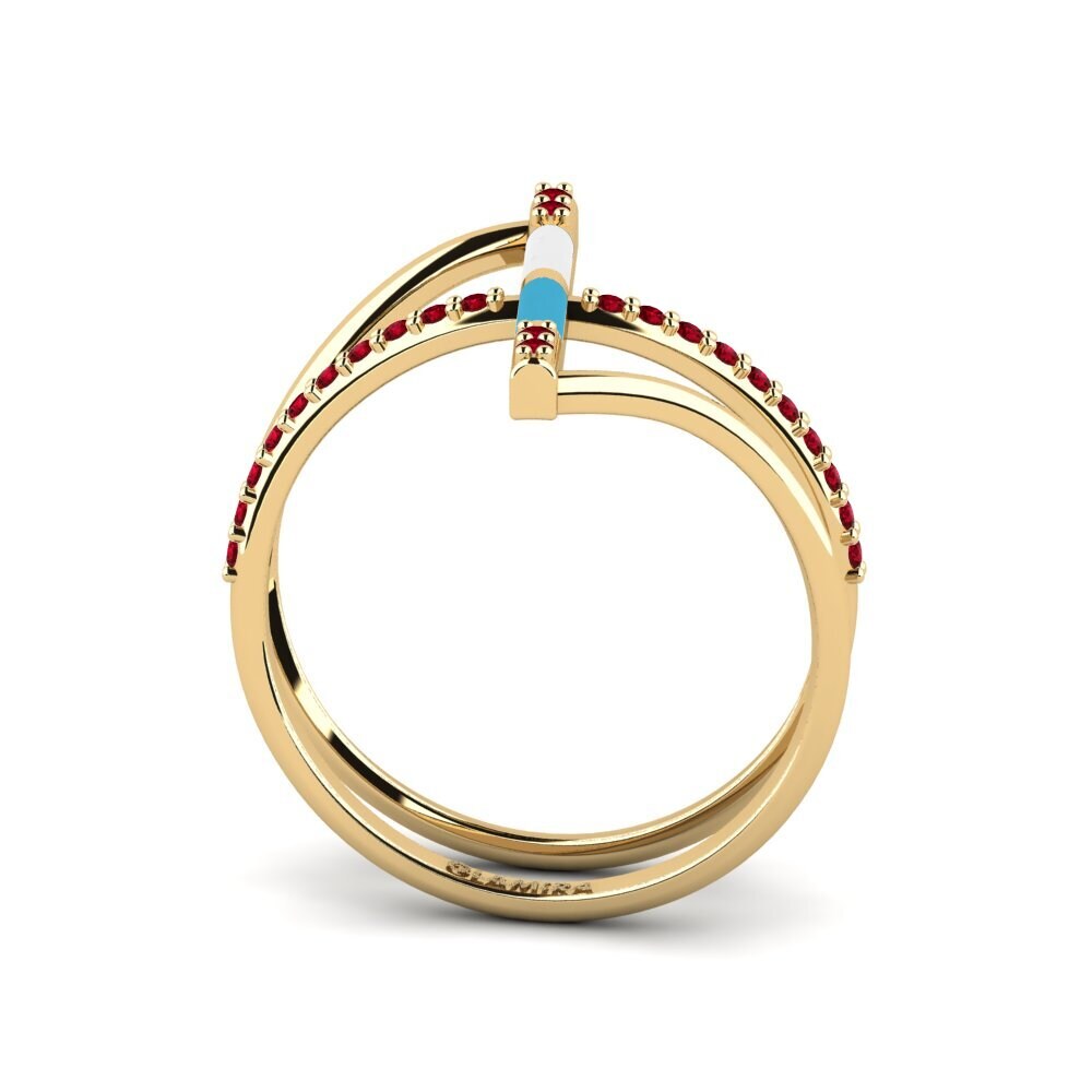 Roter Zirkonia Ring Aegina