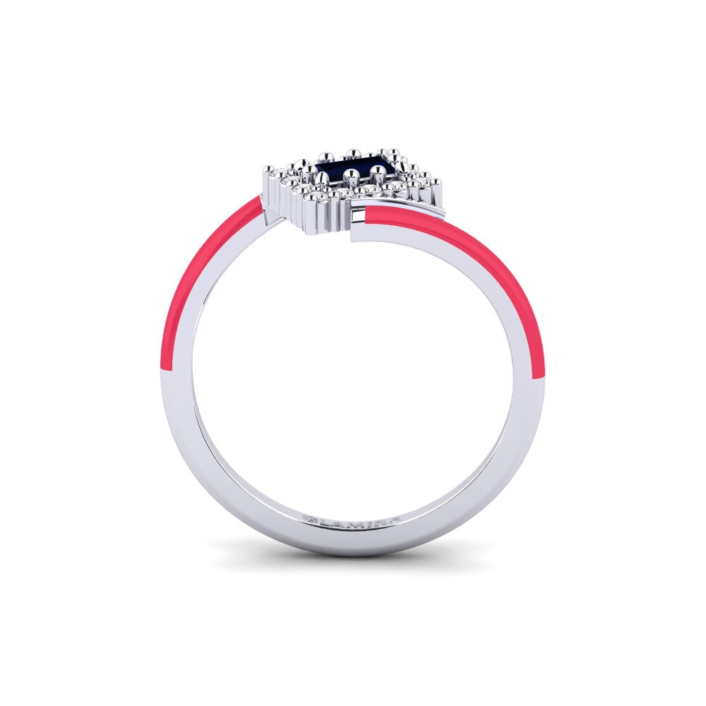 Weißgold 375 Pinker Ring Arcade