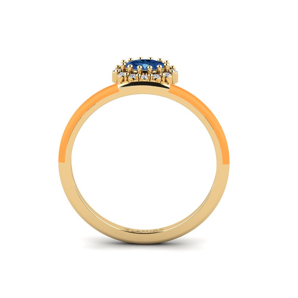 Dunkelblauer Zirkonia Ring Hebron