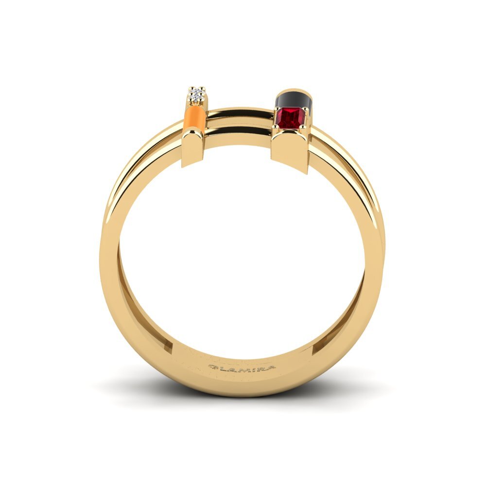 Roter Zirkonia Ring Milos