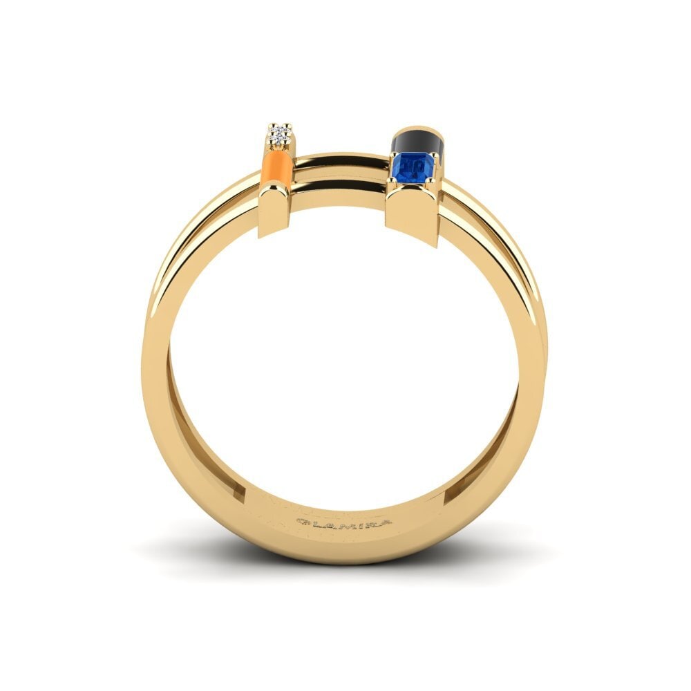 Dunkelblauer Zirkonia Ring Milos